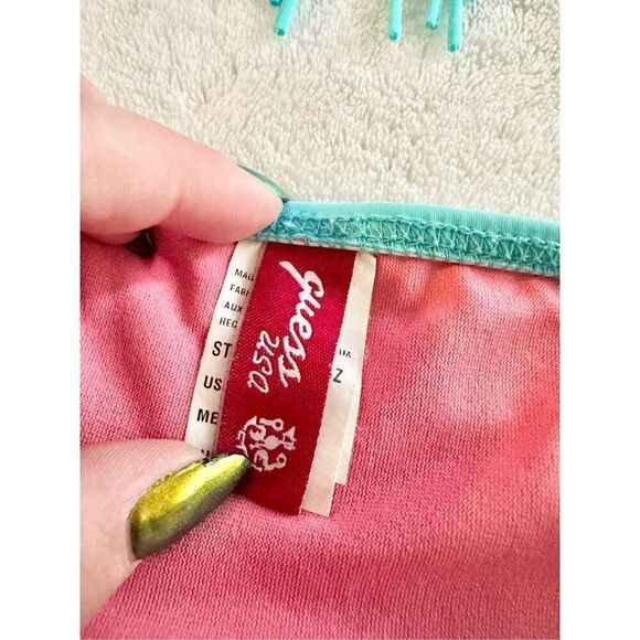 GUESS VINTAGE - Bright blue Y2K USA fringe bikini set size M - Picture 3 of 6